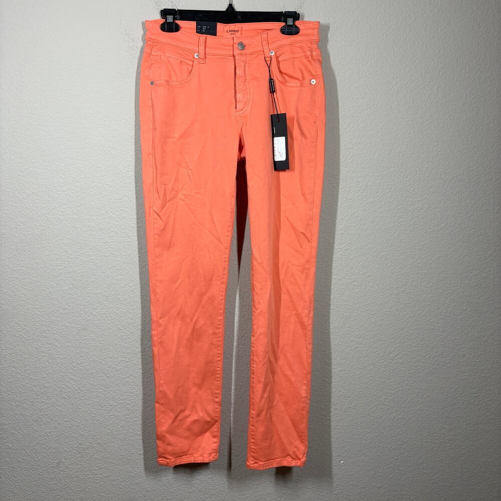 Cambio Denim Womens 40/10 US Pina Jeans Orange Cotton Blend Mid Rise Pockets